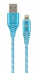 Gembird USB mees - Lightning mees Premium villasuhk 1m Sinine/Valge
