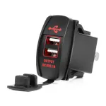 Amio Paatimuudluseline veekindla telefoni laadija koos PUNASE LED-taustavalgusega 2xUSB 12/24V -04228