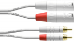Cordial 2 x RCA - 2 x XLR helikaabel, 3 m, valge (CFU3MC -SNOW)