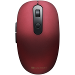Canyon 2 in 1 Wireless optical mouse with 6 buttons, DPI 800/1000/1200/1500, 2 mode(BT/ 2.4GHz), Battery AA*1pcs, Red, silent switch for right/left keys, 65.4*112.25*32.3mm, 0.092kg
