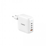 FoneKit GaN PD 165W verkkovirtalaturi, USB-A + 3 x USB-C, valkoinen