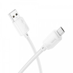 USB kaabel Hoco 2,4A A-pistikust Micro USB-pistikusse, 1 m, valge X113