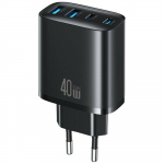 USAMS Vrgulaadija T70 40W 2xUSB-A/2xUSB-C must