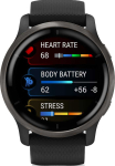 Garmin Venu 2 45mm Smartwatch, Slate Stainless Steel/Black