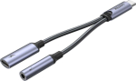 Unitek ADAPTER USB-C - MINIJACK 3,5MM,USB-C 60W