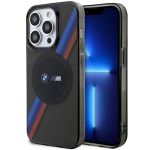 BMW Etui BMHMP14LHDTK iPhone 14 Pro 6.1" sari/hallid trikoloorilised triibud MagSafe