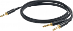 Proel 6,3 mm stereo uros 2 x 6,3 mm mono uros, 5 m, mustad (CHLP210LU5)
