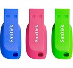 SANDISK BY WESTERN DIGITAL MEMORY DRIVE FLASH USB2 16GB/3PCS SDCZ50C-016G-B46T SANDISK