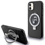 Karl Lagerfeld KLHMN61HMRSKCK iPhone 11 / Xr 6.1" tarny/must hardcase Ring Stand Karl AND Choupettte MagSafe