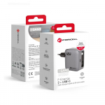 Laadija Forcell F-Energy GaN USB C + kokkupandav USB C kaabel PD QC4.0 3A 45W VT-R5 hall