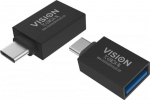 Vision TC-USB-C3A/BL kabeli sugu muundja USB-C USB 3.0 A must Black