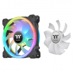 THERMALTAKE SwaFan 12 RGB ventilaator + kontroller + vahetuslabad (tagurpidi), must