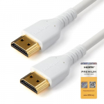 StarTech.com 6ft (2m) Slim HDMI 2.0 kabel, elastne ja premium sertifitseeritud HDMI kord Ethernetiga, UHD 4K 60Hz HDR10, kestlik Aramid krgkvaliteedi kate TPE kate, valge