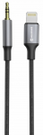 Swissten Audioadapter Tekstiil Lightning 3,5 mm pistiku kaabel 1,5 m