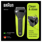 BRAUN Seeria 3 300 elektrisilm, meeste ajaja, must/volt roheline