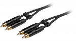 Fuj:tech 2 x RCA-hendust 2 x RCA-hendust, 0,5 m pikkune, must audiokaabel (2x RCA - 2x RCA, 0,5 m, black)
