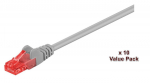 MicroConnect U/UTP CAT6 10M GREY 10 PACK 1 pcs. = 10 pcs. in one bag