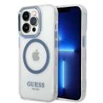 GUESS GUHMP14XHTRMB iPhone 14 Pro Max 6,7" niebieski/sinine kva mbris Metal Outline Magsafe