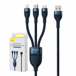 Baseus 3in1 USB-kaabel Flash-seeria, USB-C + mikro-USB + Lightning, 100 W, 1,2 m (sinine)
