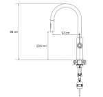 Kitchen faucet with pull-out hose Quadron JENNIFER Q LINE SLIM 3623510_WHMPVDC1, white matt