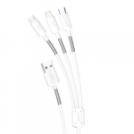 Dudao L8s Tisversioon 3in1 USB kaabel 1,2 m USB-A USB C/Micro USB-A/Lightning Valge