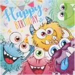 Papstar Salvetes Funny Monsters 33x33cm 3-kordne. 20tk