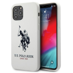 U.S. Polo Assn. US Polo USHCP12MSLHRWH iPhone 12/12 Pro 6,1" biay/valge Silikoonkollektsioon