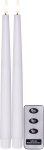 Star Trading Flamme Slim LED-antiikyni, 2 krt, 28 cm, valge (061-84)