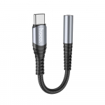 Adapter AUX pesa 3,5 mm USB-C-ks Hoco LS33 metallhalli vrvi