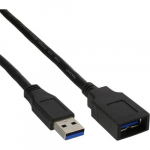 InLine USB 3.2 Gen.1 kaabel, A-tpi isane / A-tpi emane, must, 1 m