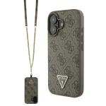 GUESS GUHCP16SP4TDSCPW iPhone 16 6.1" brzowy/pruun hardcase nahast metallist logo Strass Crossbody