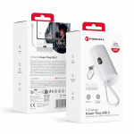Forcell F-Energy Power Plug F5K3 PD 20W 5000 mAh powerbank USB-C valge konnektoriga