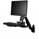 StarTech.com Wall Mount Workstation - Articulating Full Motion Standing Desk with Ergonomic Height Adjustable Monitor AND amp; Keyboard Tray Arm - Mouse AND amp; Scanner Holders - Single VESA Display - TAA