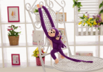LEAN Toys Mascot Plush Monkey with Baby, Purple 70 cm