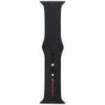 Audi Sport Red Logo Silikoonist kekellarihm Apple Watch 44/45/46/49mm jaoks must