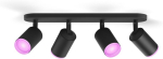 Philips Hue Valge ja vrvilise valgusiga Fugato lyvalgusti, must, 4 x 4.2W, GU10 (929003810201)