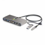StarTech.com 2-pordi USB-C hubiga Ethernet ja RS-232, kinnitatud USB-C to USB-A adapter, 100W PD lbi, 2x USB-A 5Gbps, Gigabaid Ethernet, RS232 seeria (FTDI)
