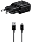 SAMSUNG EP-TA200EBE + ECB-DU4EBE 15W reisilaadija + microUSB andmekabel must (OOB Bulk)