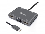 Sandberg USB-C Dock 2xHDMI+1xVGA+USB+PD USB-C Dock