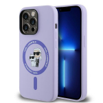 Karl Lagerfeld KLHMP14LSCMKCRHU iPhone 14 Pro 6.1" fioletowy/purple hardcase Silicone Karl AND Choupette Heads Ring MagSafe