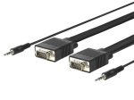 MicroConnect SVGA HD15 10m M-M. 3.5MM 2X 3.5MM 30CM AND 62CM M-M