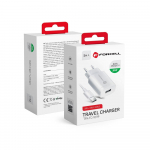 Laadija Forcell F-Energy USB A QC3.0 2,4A 18W + USB A - USB C kaabel TFK-TC-1099 valge