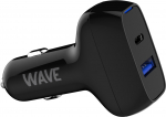 Wave Autolaturi, 1 x C-tpi USB + 1 x USB-A 18W + 18W, must (-PWR-CC-AC-18W-BK)