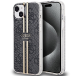 GUESS GUHCP15MH4PSEGK iPhone 15 Plus / 14 Plus 6.7" tarny/must hardcase IML 4G Gold Stripe