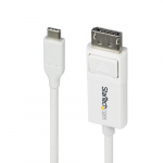 StarTech.com 6ft (2m) USB-C DisplayPort 1.2 kabel, suunatav, 4K 60Hz, valge video adapteri kord Apple MacBook Pro / Air M1 M2 M3 M4, Mac Mini / Studio, Thunderbolt kompatiibne