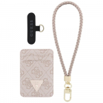 GUESS Portfellikomplekt + kevre kolmnurk MagSafe roosa