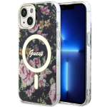GUESS GUHMP14MHCFWSK iPhone 14 Plus / 15 Plus 6.7" tarny/must kvakott Flower MagSafe