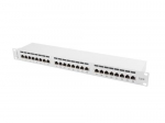 LANBERG Patch Panel 24 port 1U 19" kat.6 FTP ekranowany szary
