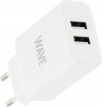 Wave Vahelduvvoolu laadija adapter 2 x USB, 3.1 A, valge (-VL3)