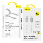 Blavec Raptor CRA-CC5WS10 andmevahetus- ja laadimiskaabel | USB-C to USB-C | PD | 100W | 1m | valge, hbedane